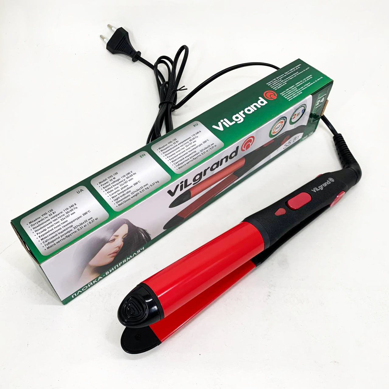 Щипці для волосся ViLgrand VHS-120 — кераміка 200°C, компактні — изображение 4