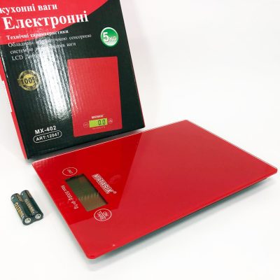 Кухонні ваги MATARIX MX-402 — 5 кг, ЖК‑дисплей, скляна платформа