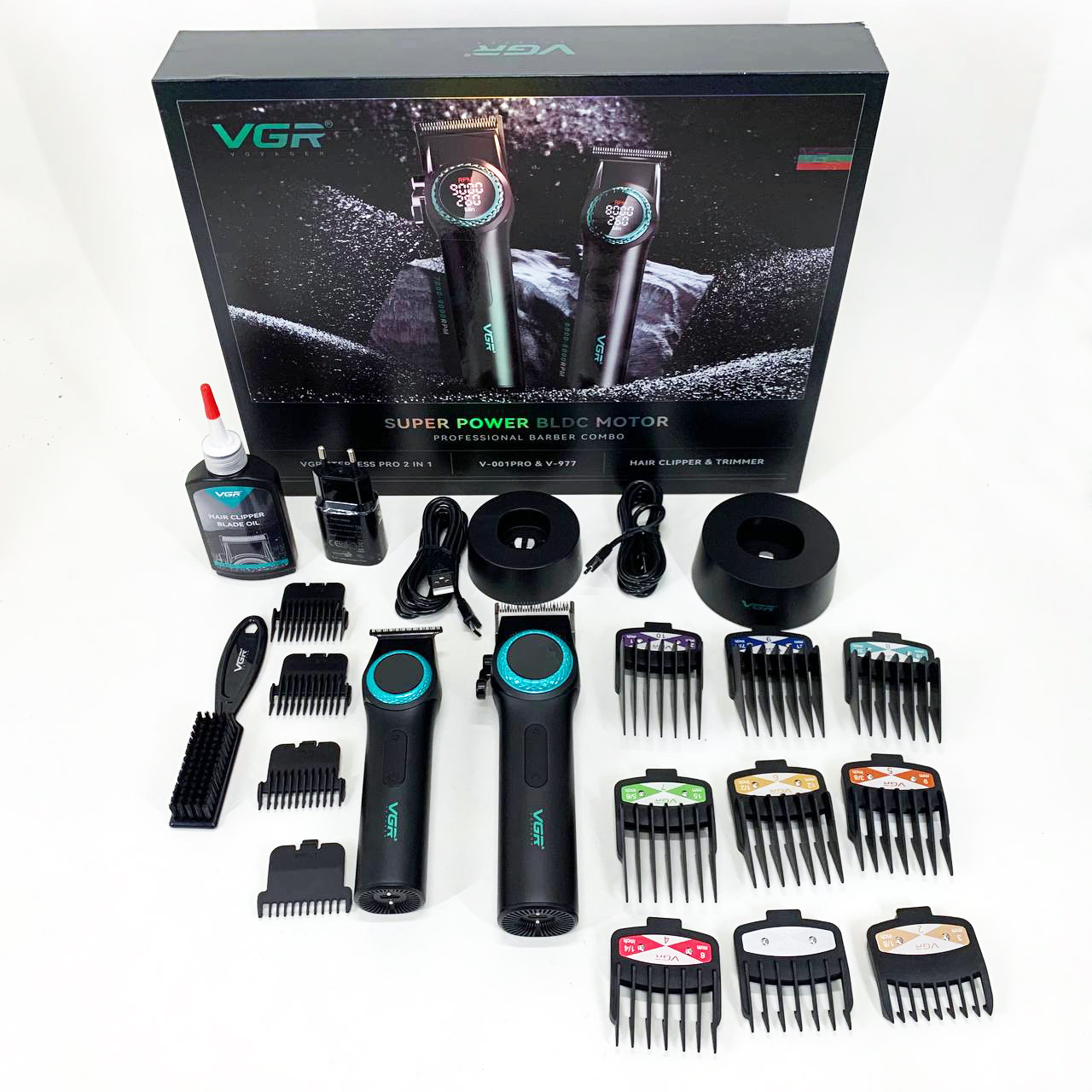Набір машинка і триммер VGR V-001 & V-977 — до 300 хв роботи — изображение 15