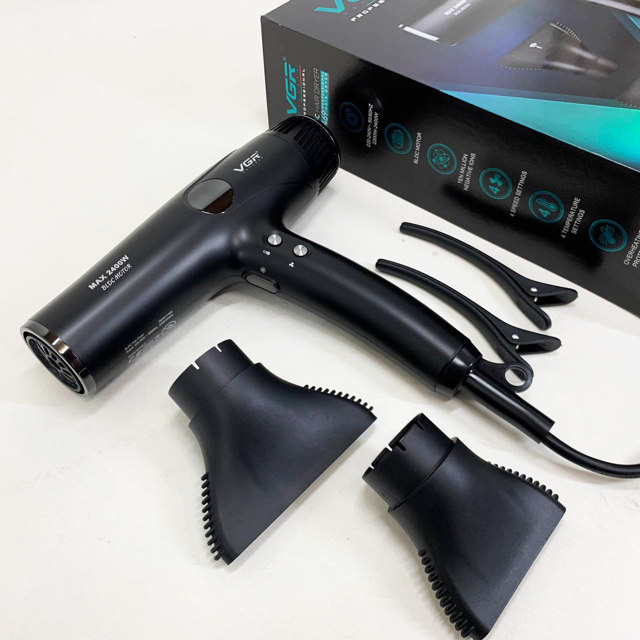 Фен VGR V-469 2400Вт — BLDC 110000 об/хв, 4 режими — изображение 9