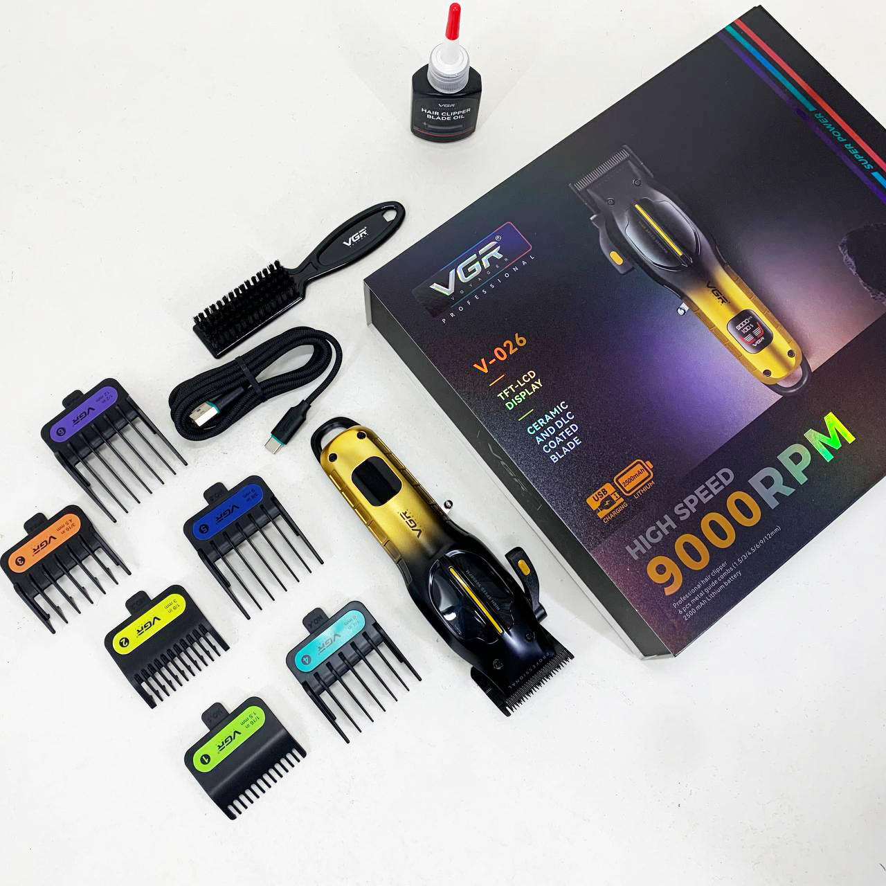 Машинка для стрижки VGR V-026 GOLD — 150 хв автономної роботи, металевий корпус — изображение 11