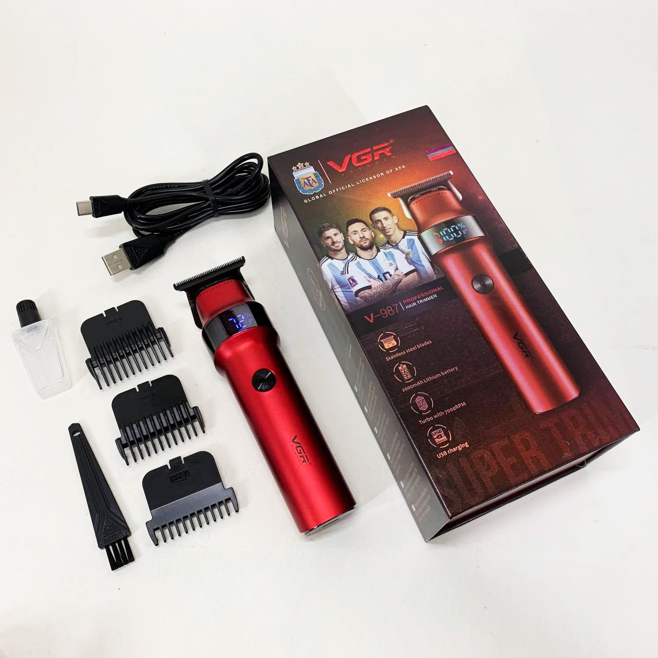 Машинка для стрижки VGR V-987 — 400 хв роботи, USB-C, керамічне лезо — изображение 6