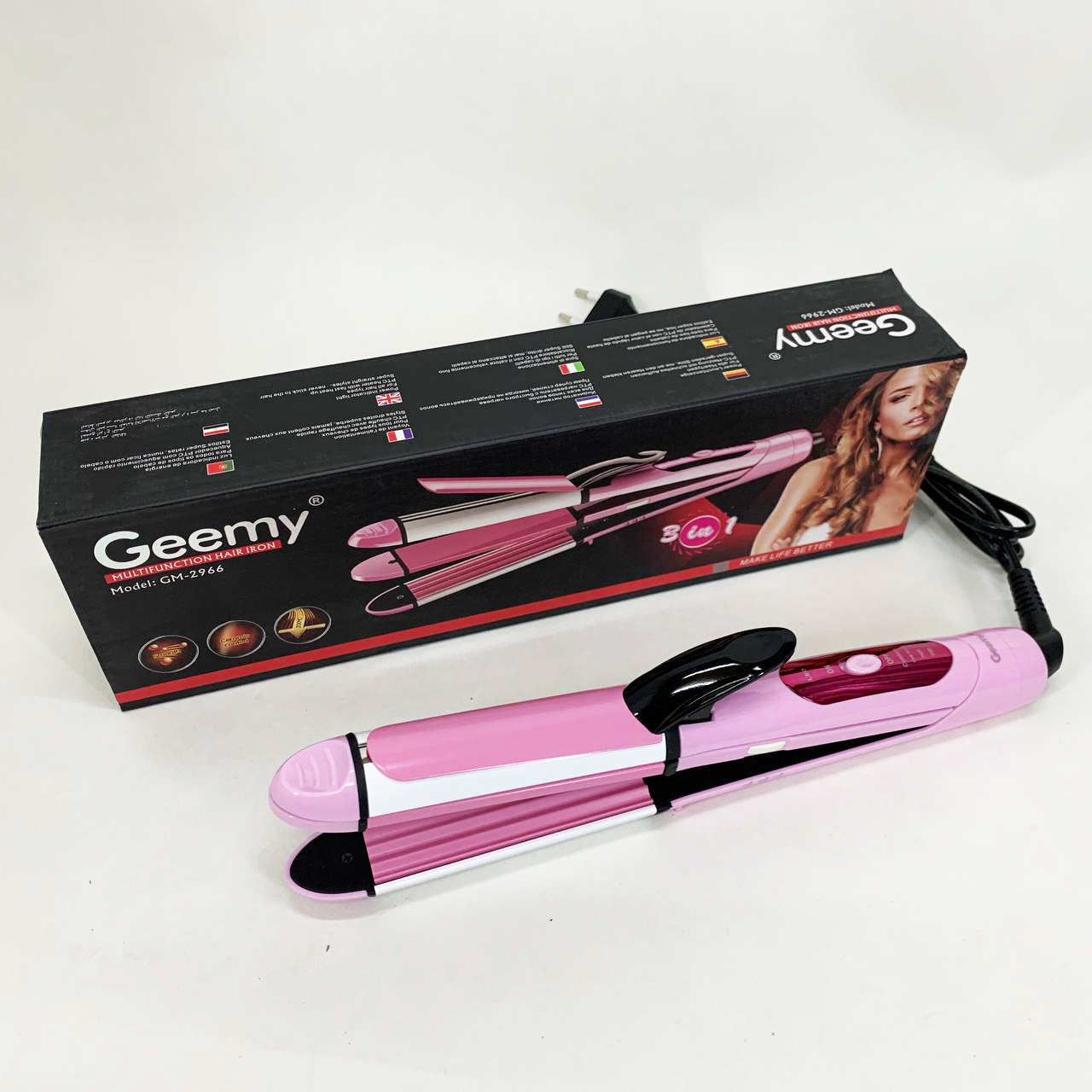 Випрямляч-стайлер GEMEI GM-2966 3-в-1 — гофре та плойка — изображение 5