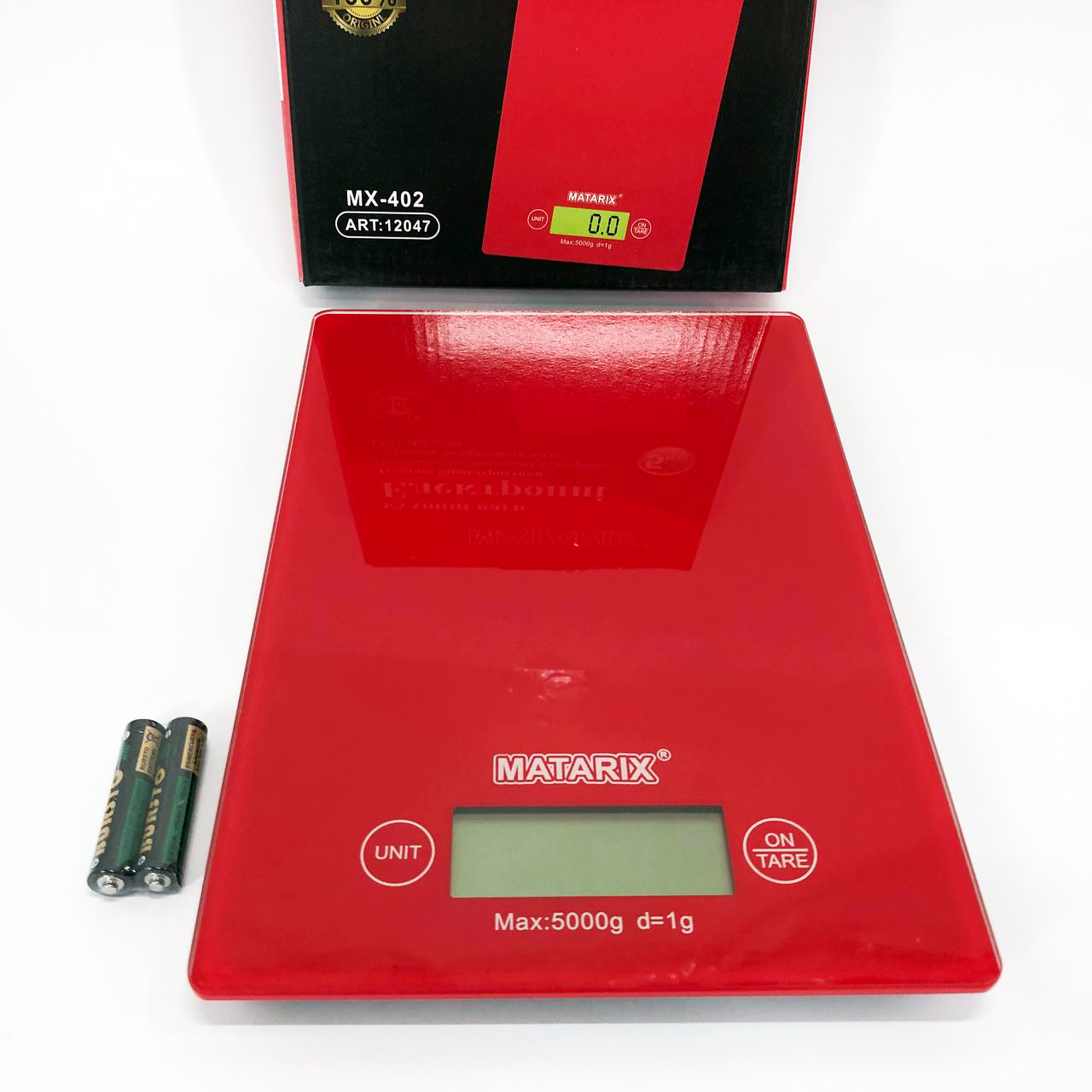 Кухонні ваги MATARIX MX-402 — 5 кг, ЖК‑дисплей, скляна платформа — изображение 8