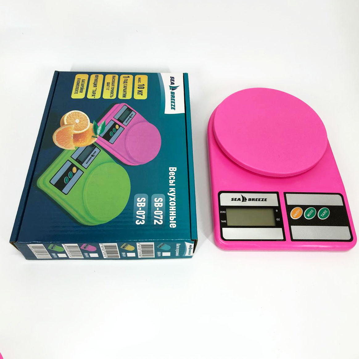 Електронні кухонні ваги SeaBreeze SB-072 — до 10 кг, точність 1 г, рожеві — изображение 8