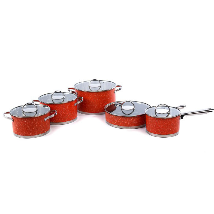 Набір посуду 10 предметів ASTRA A-2510, набір каструль з антипригарним покриттям, гарні каструлі — изображение 11