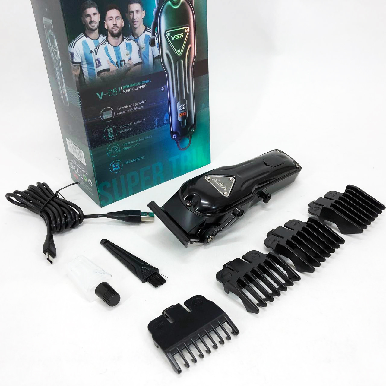 Машинка для стрижки VGR V-051 — до 300 хв роботи, DLC-лезвія, USB-C — изображение 9