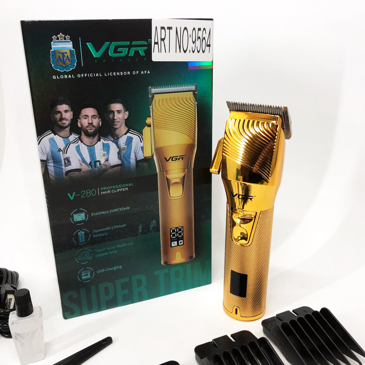 Машинка для стрижки VGR V-280 — преміум з дисплеєм і насадками, 45 мм ножі — изображение 15
