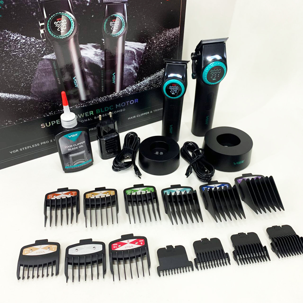 Набір машинка і триммер VGR V-001 & V-977 — до 300 хв роботи — изображение 16