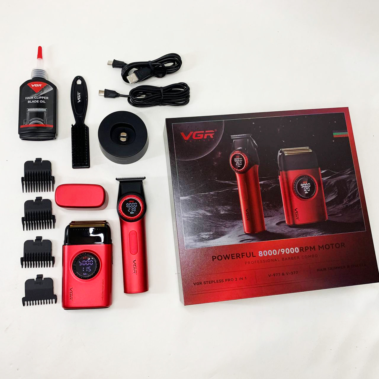 Набір VGR V-977 & V-377 — 2 в 1, DLC-лезо і до 300 хв роботи — изображение 9