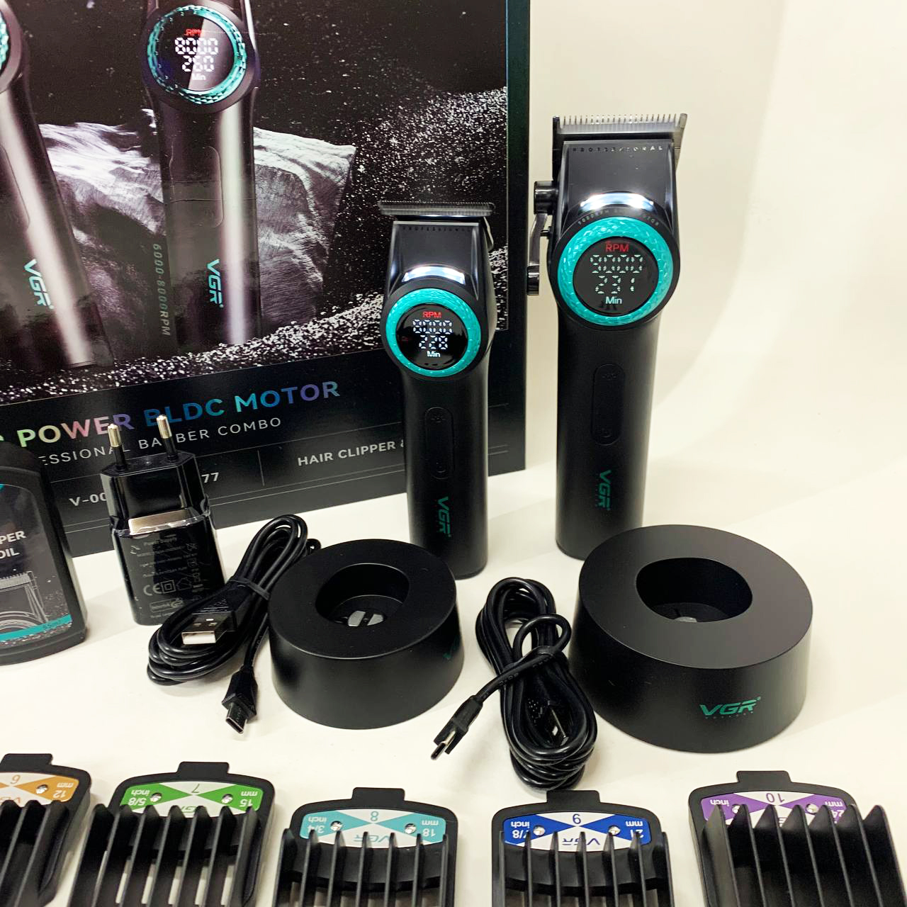 Набір машинка і триммер VGR V-001 & V-977 — до 300 хв роботи — изображение 5