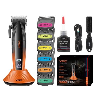 Машинка для стрижки VGR V-889C — керамічні леза, 9000 RPM, 250 хв роботи
