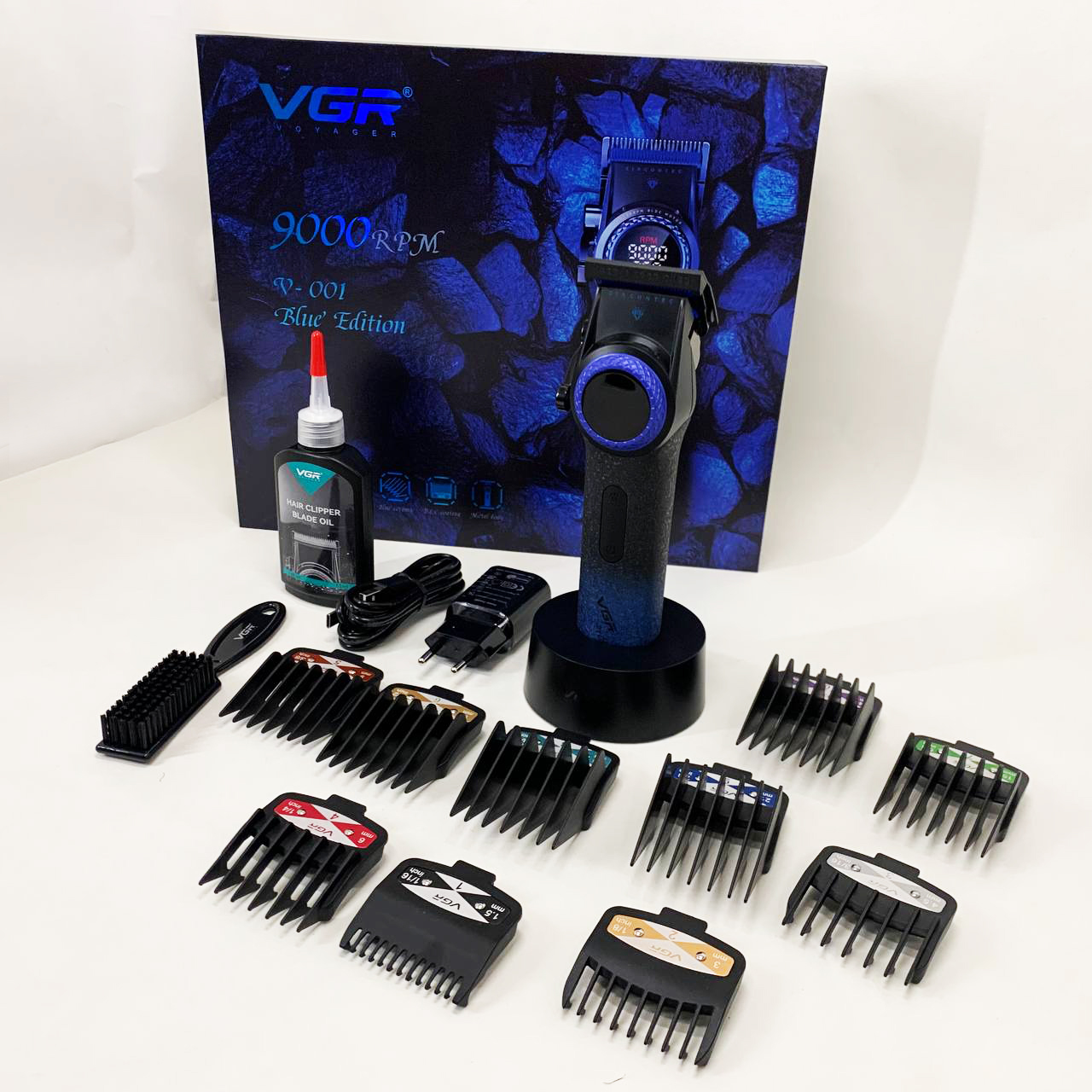 Машинка для стрижки VGR V-001 — до 9000 об/хв, LED-дисплей, 10 насадок — изображение 17