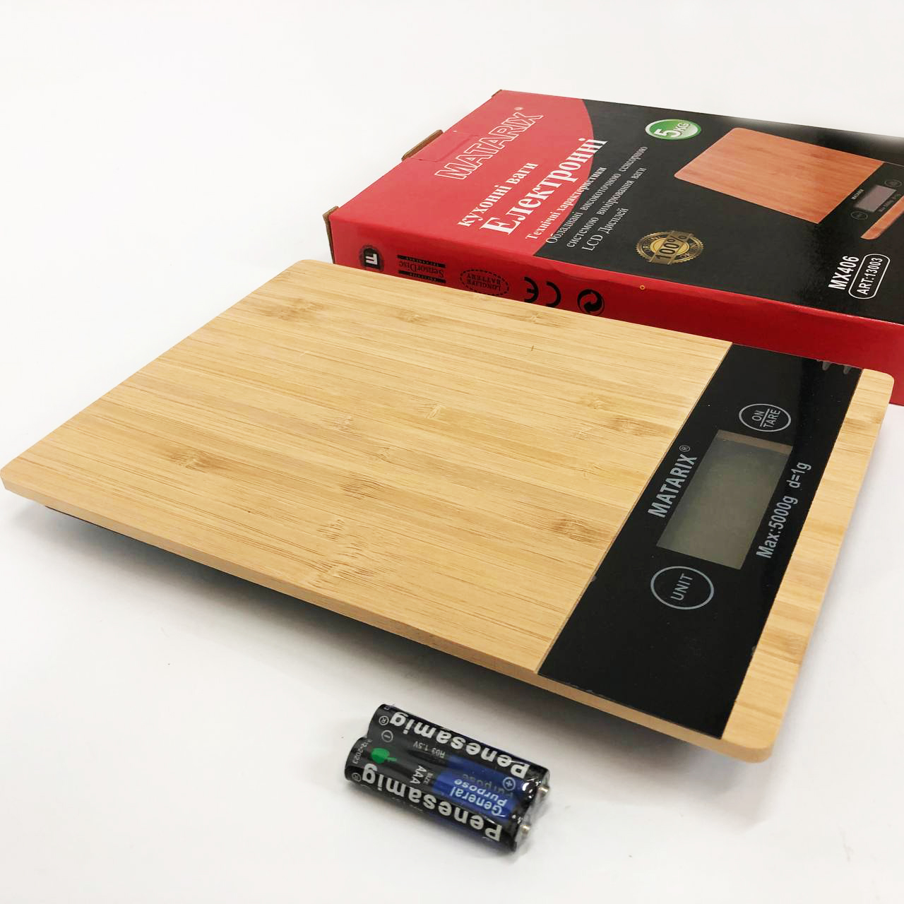 Кухонні ваги MATARIX MX-406 5кг Wood — дерев'яна платформа — изображение 11