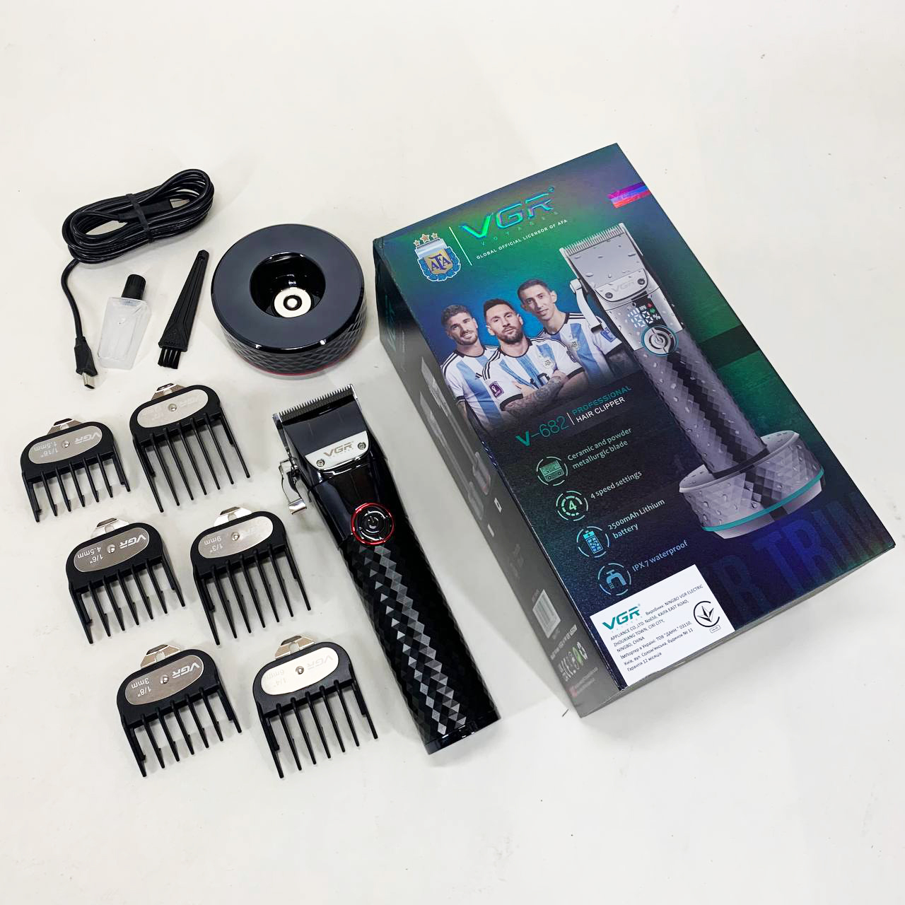 Акумуляторна машинка для стрижки VGR V-682 — до 300 хв, LCD — изображение 10