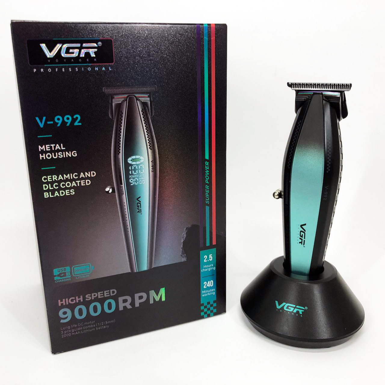 Машинка для стрижки VGR V-992 — 9000 об/хв, до 240 хв роботи — изображение 17