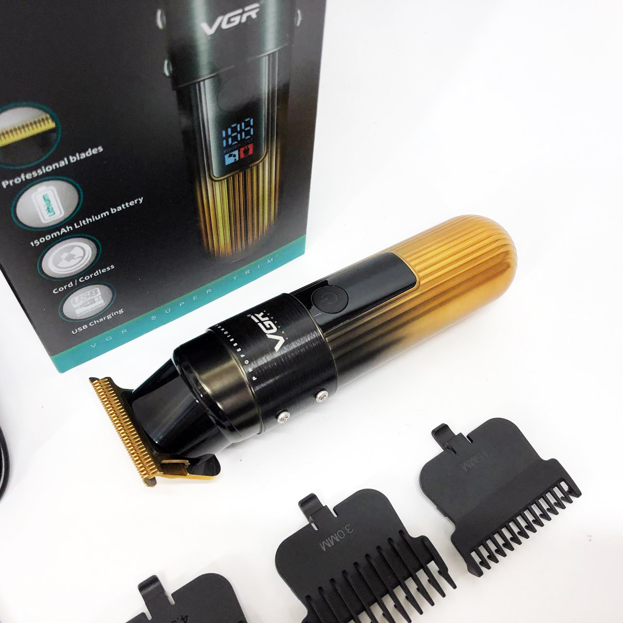 Машинка для стрижки VGR V-929 — акумуляторна, до 200 хв роботи, дисплей — изображение 7