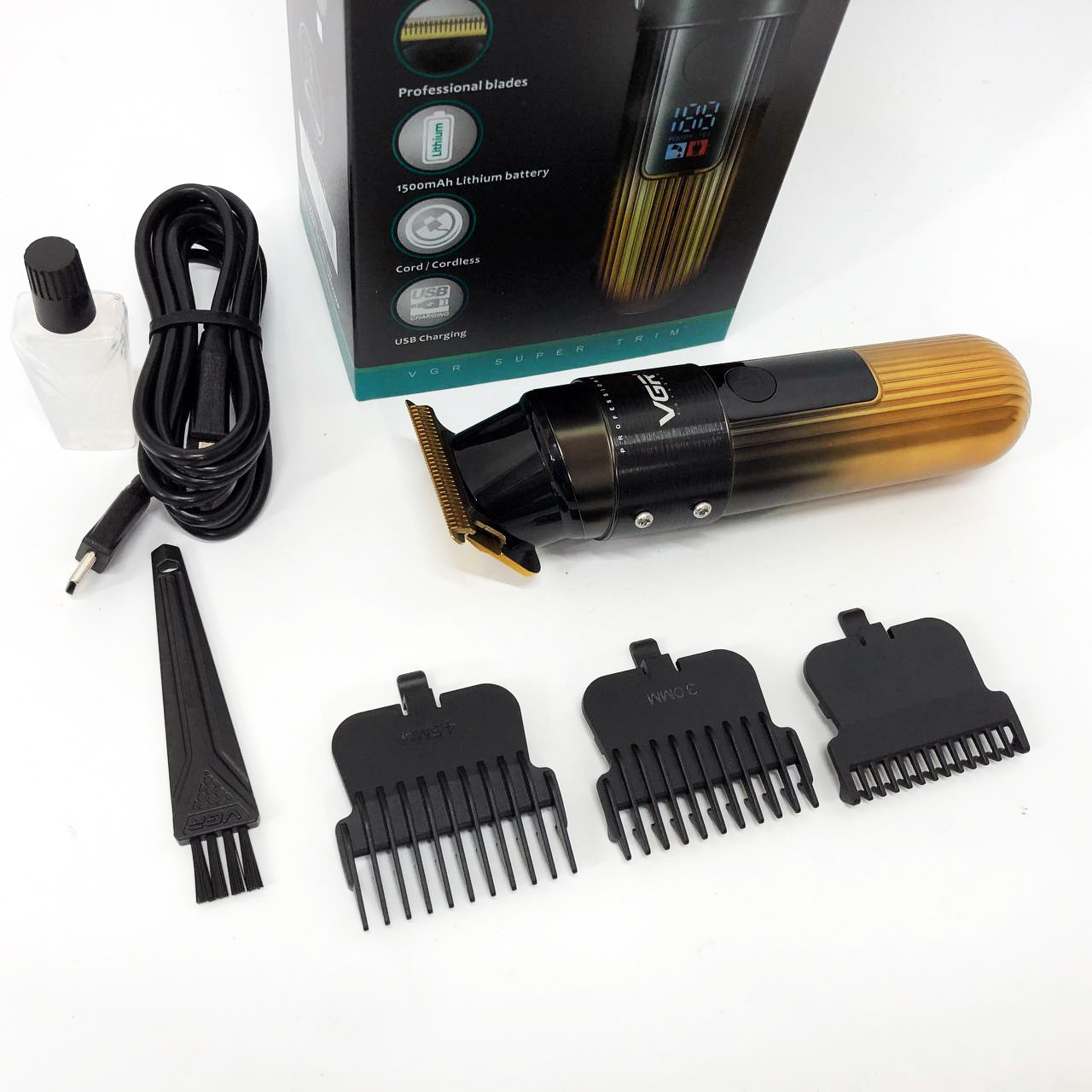 Машинка для стрижки VGR V-929 — акумуляторна, до 200 хв роботи, дисплей — изображение 8