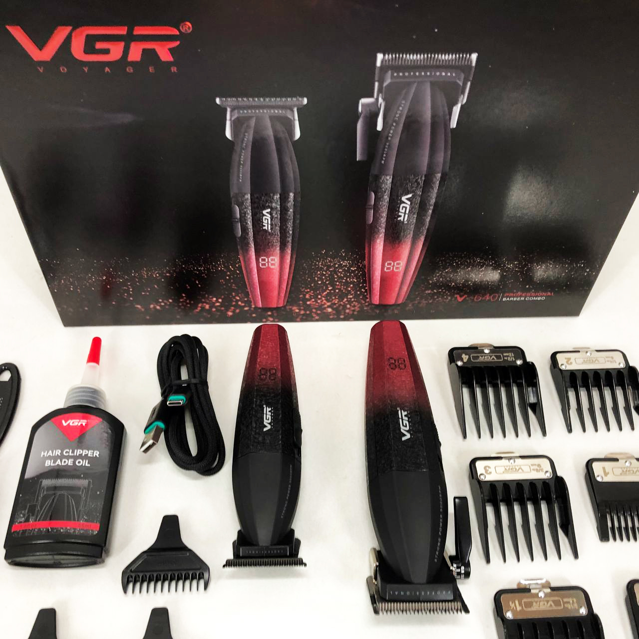 Професійний набір для стрижки VGR V-640 — акумуляторний Barber Combo PREMIUM, до 250 хв роботи — изображение 2