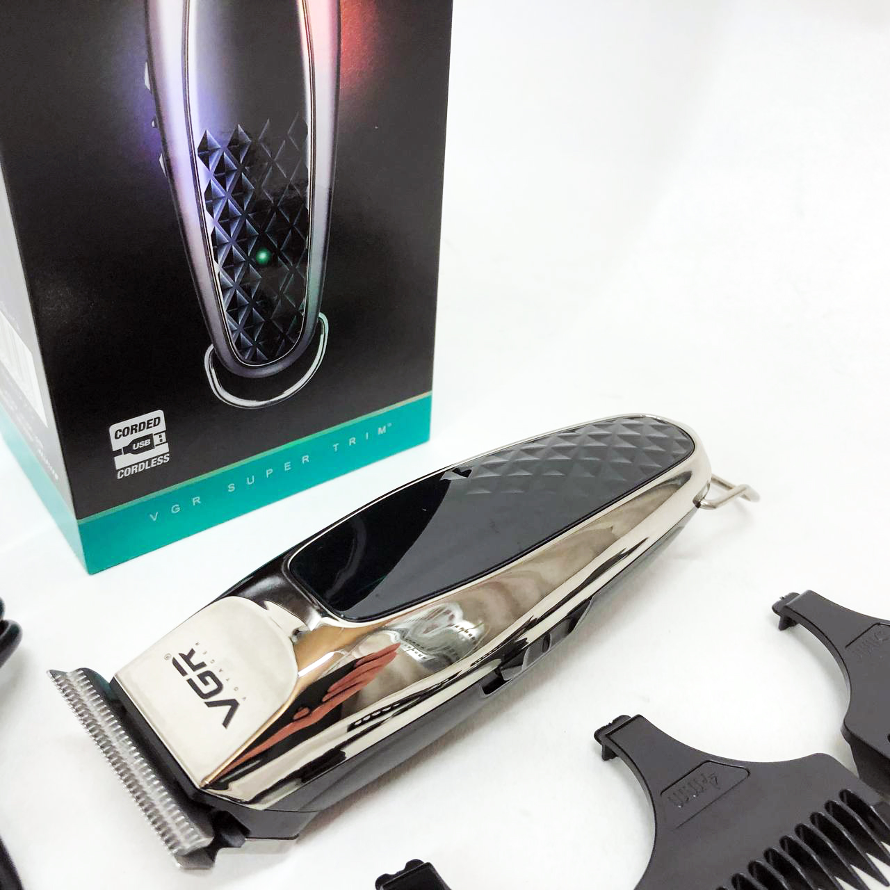 Машинка для стрижки VGR V-093 — акумуляторна, LED-дисплей, 5 насадок — изображение 7