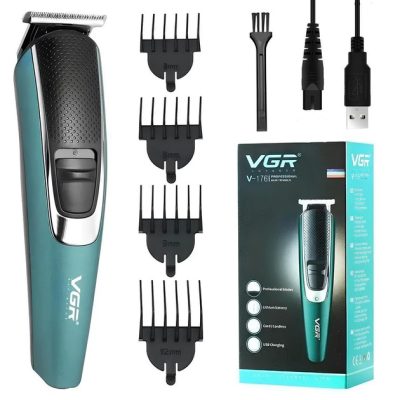 Тример VGR V-176 для бороди й волосся — USB-зарядка, 100 хв роботи