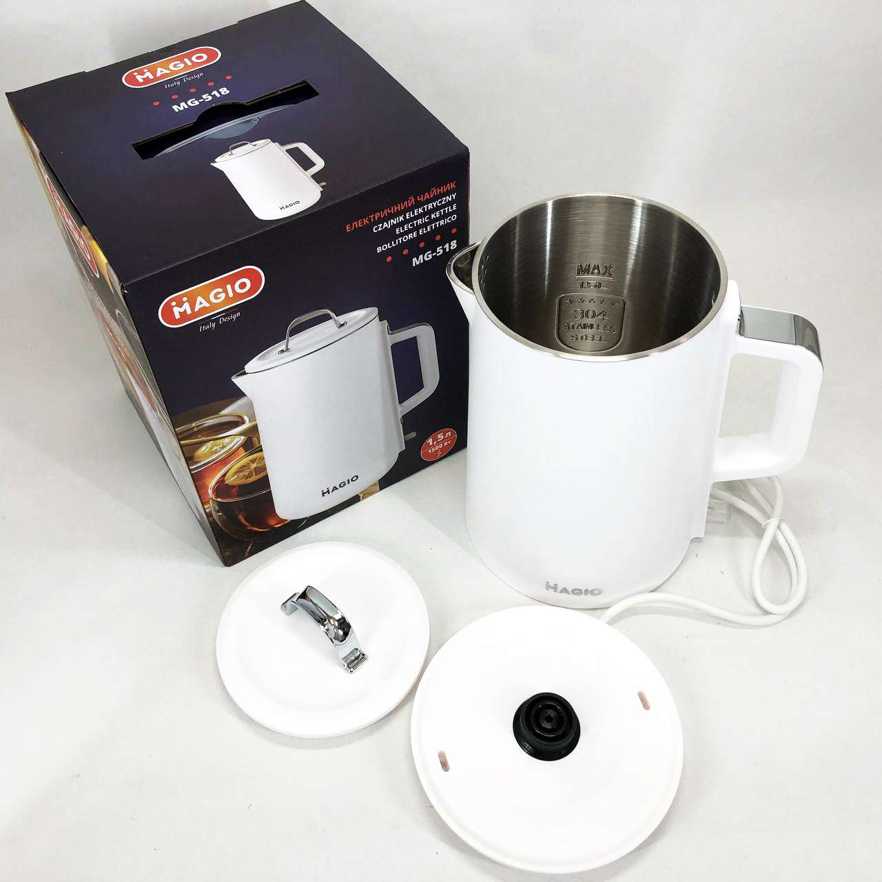 Електрочайник-термос MAGIO MG-518, 1,5 л, 1500Вт — изображение 2