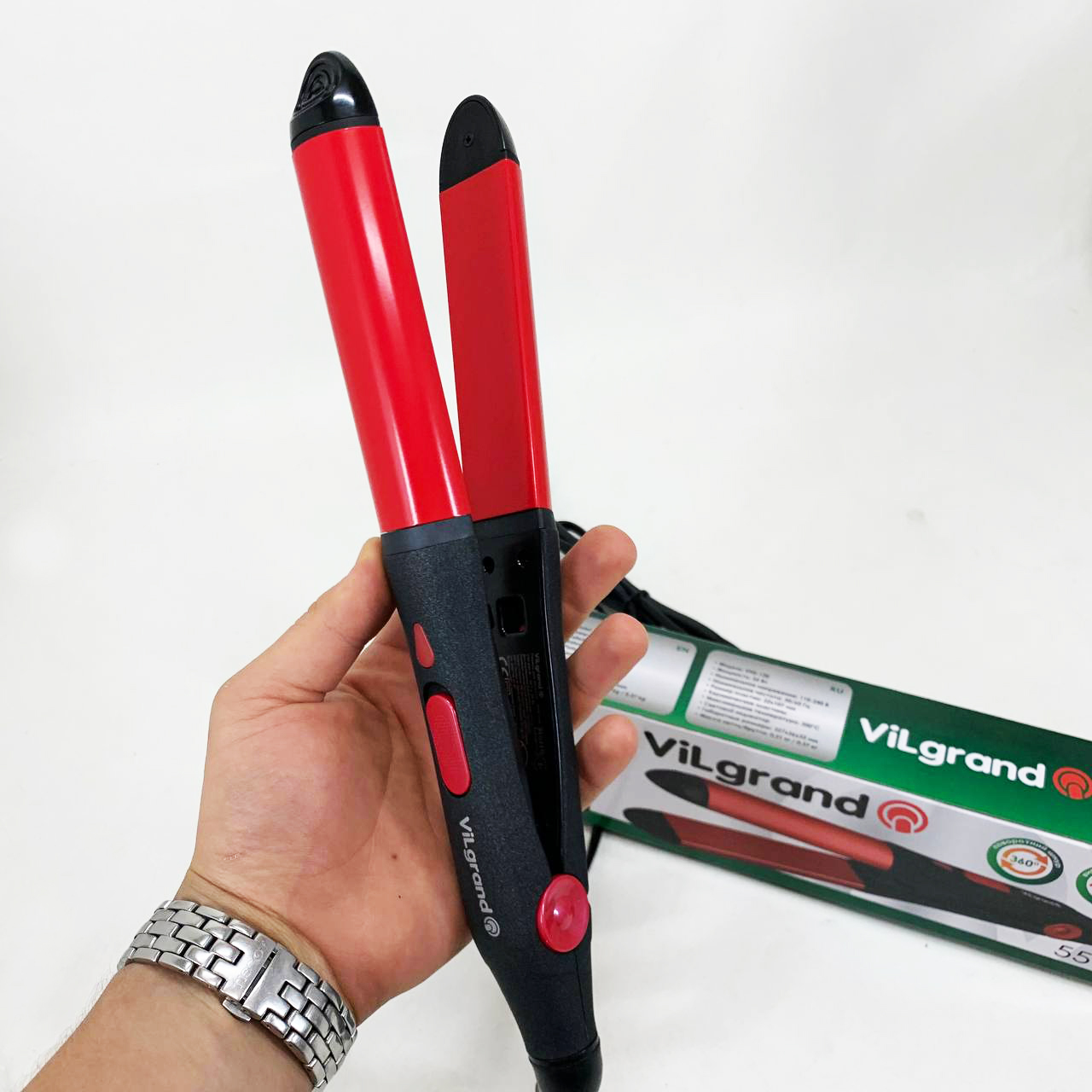 Щипці для волосся ViLgrand VHS-120 — кераміка 200°C, компактні — изображение 2