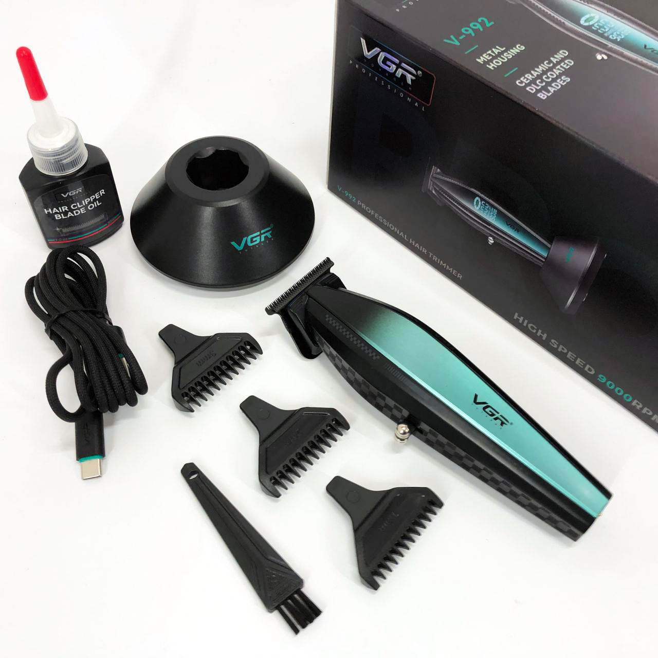 Машинка для стрижки VGR V-992 — 9000 об/хв, до 240 хв роботи — изображение 18