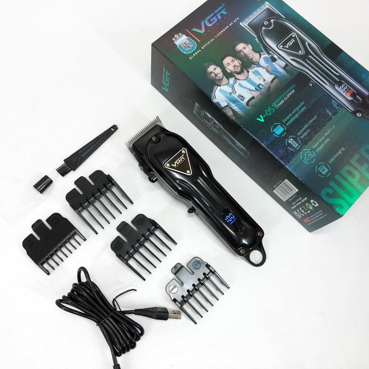 Машинка для стрижки VGR V-051 — до 300 хв роботи, DLC-лезвія, USB-C — изображение 13