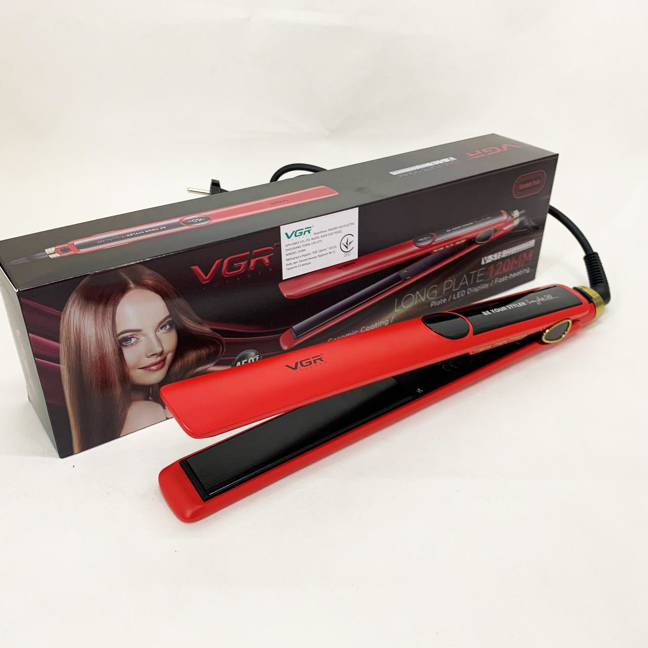 Випрямляч VGR V-518 RED — керамічні пластини, нагрів до 230°C