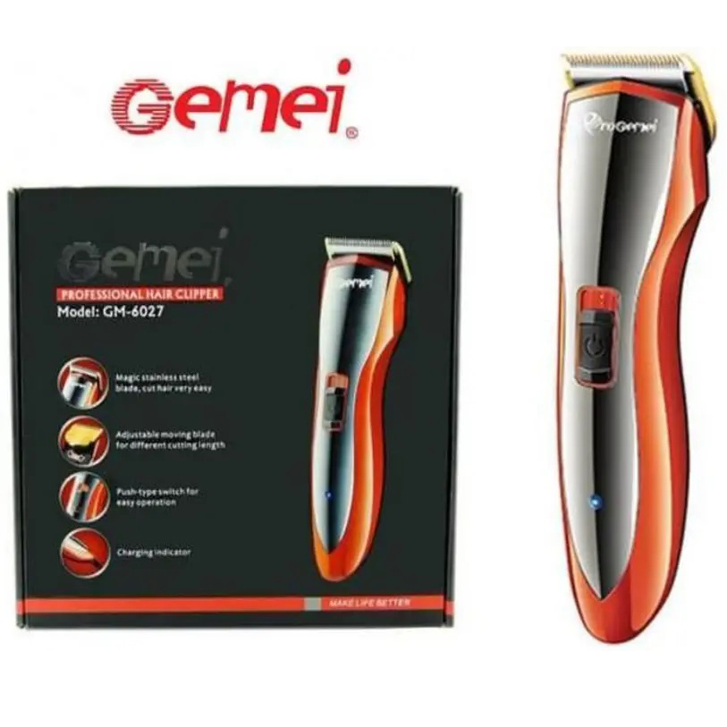 Машинка для стрижки Gemei GM-6027 — бездротова 60 хв, 4 насадки — изображение 18