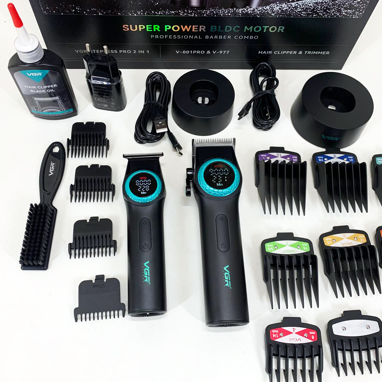 Набір машинка і триммер VGR V-001 & V-977 — до 300 хв роботи — изображение 14