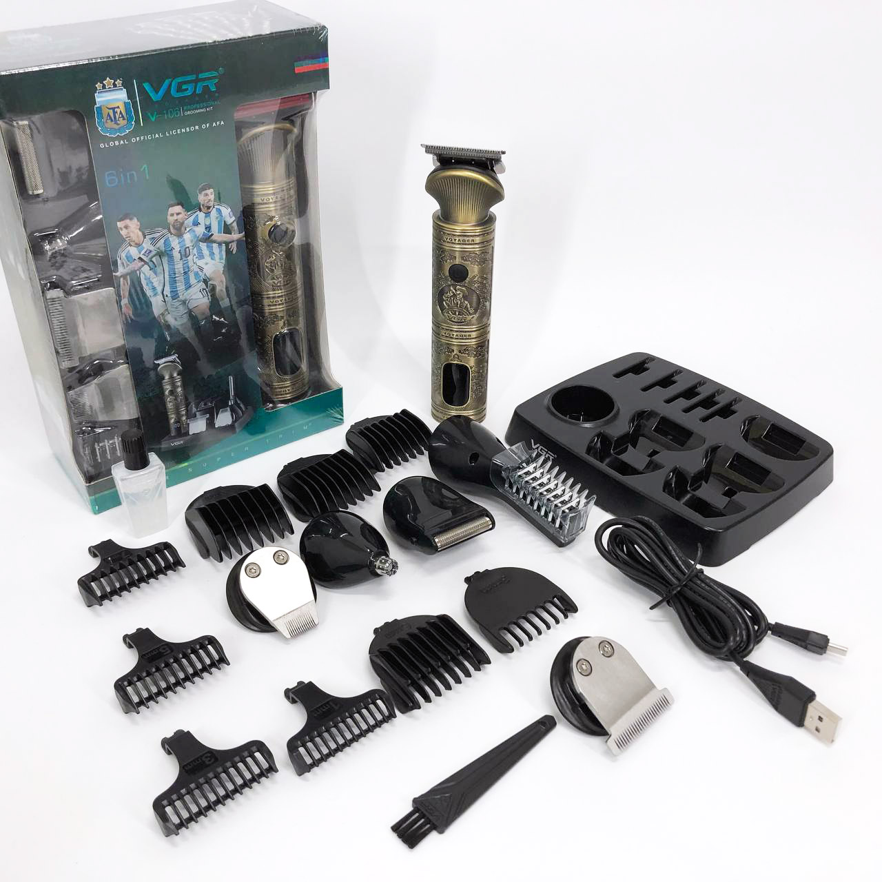 Машинка для стрижки VGR V-106 (6 в 1) — 180 хв роботи, цифровий індикатор — изображение 2