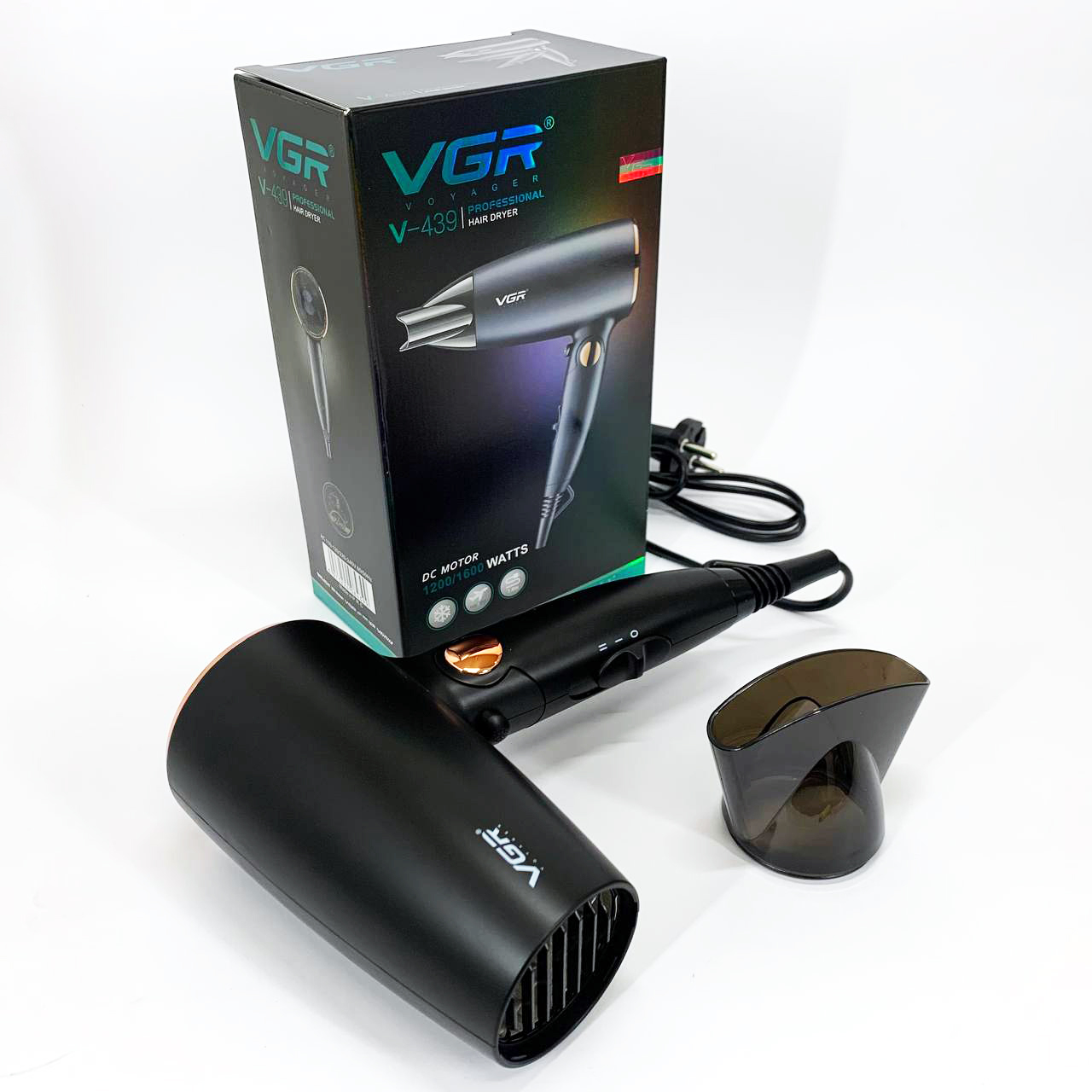 Професійний фен VGR V-439 — компактний, іонізація, 1200–1600 Вт — изображение 14