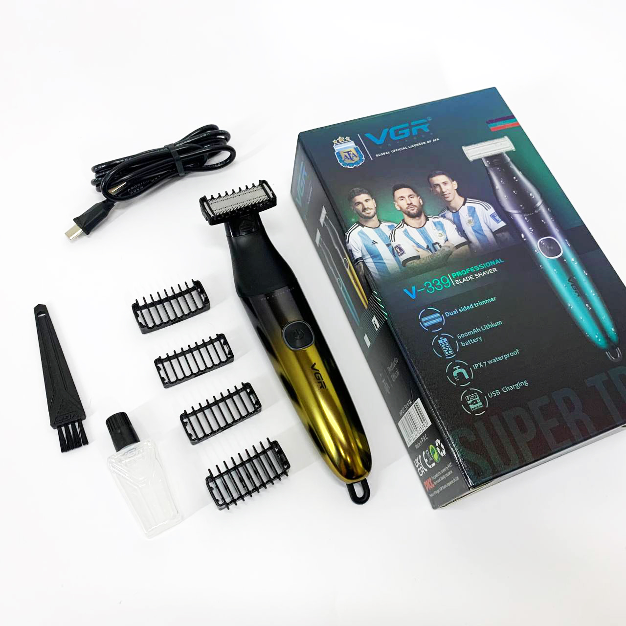 Бритва-триммер для стрижки бороди та вусів VGR V-339 GOLD — изображение 10