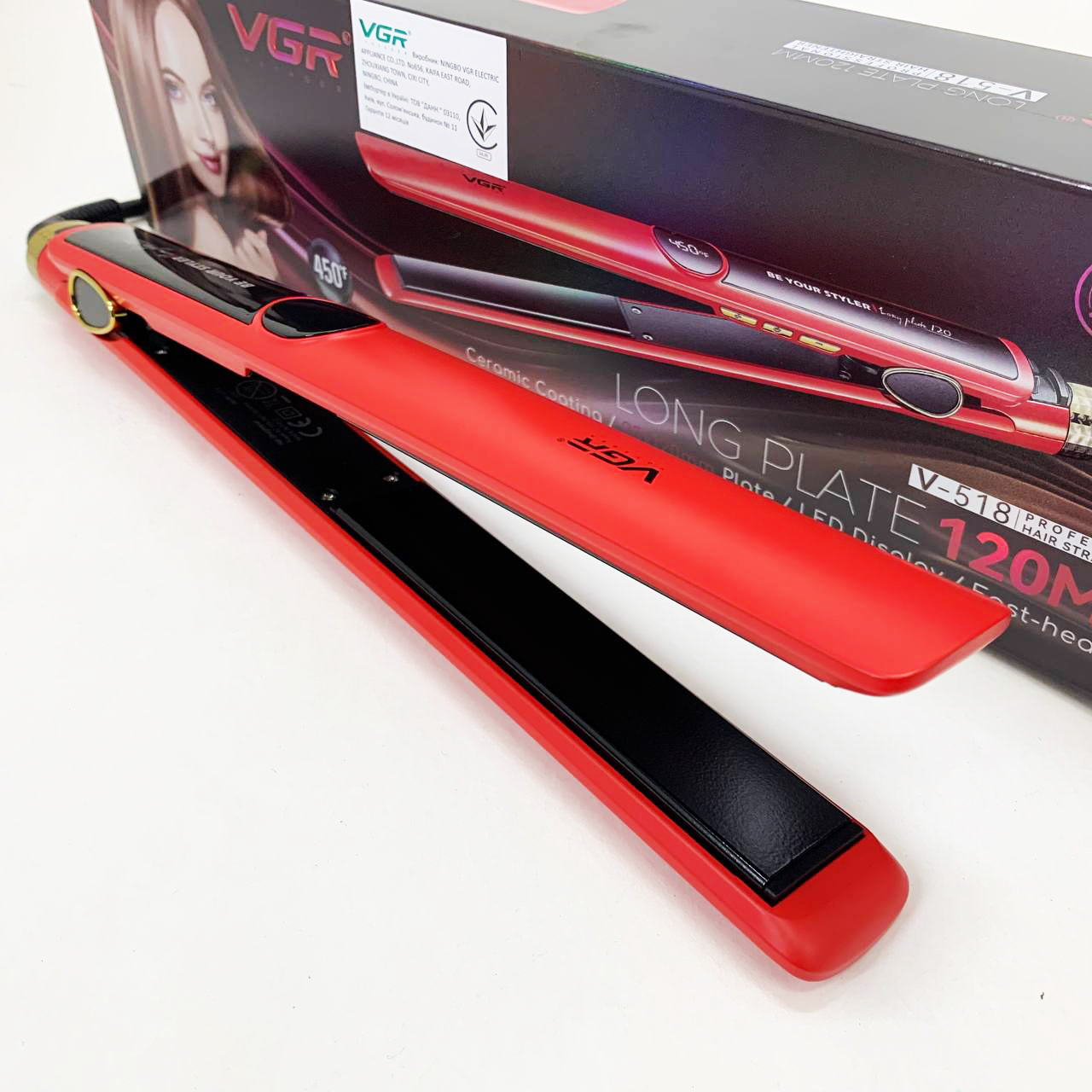 Випрямляч VGR V-518 RED — керамічні пластини, нагрів до 230°C — изображение 3