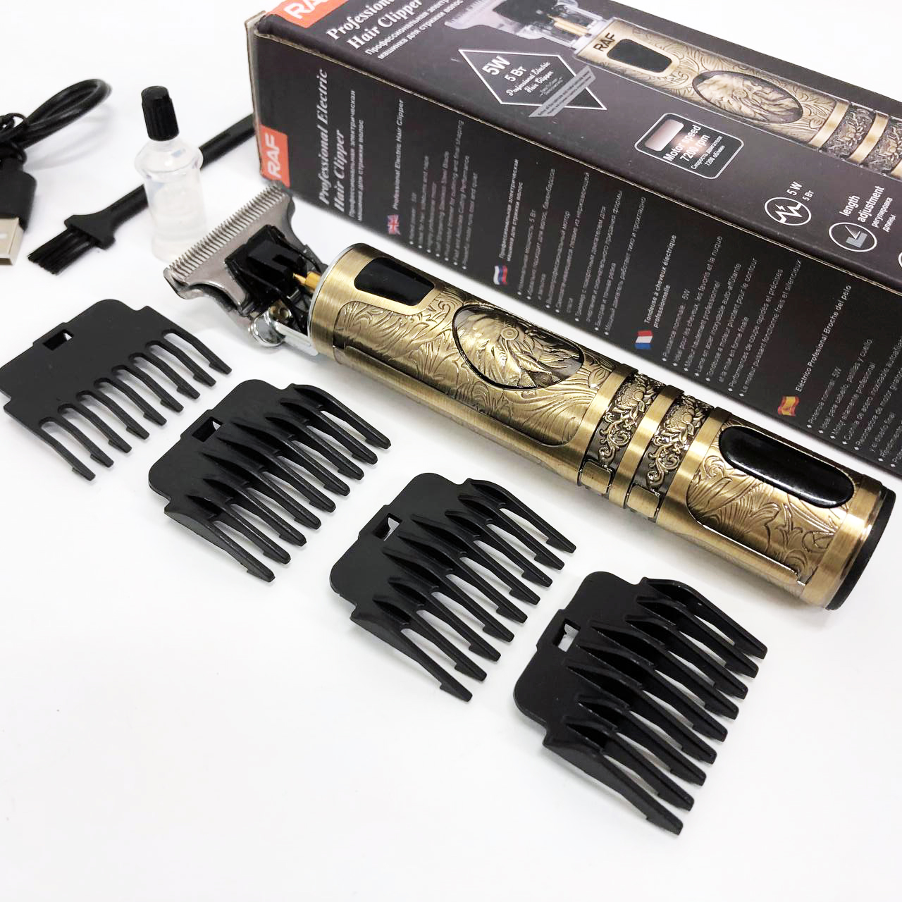 Машинка для стрижки RAF R-433 — компактний тример з USB-зарядкою — изображение 8