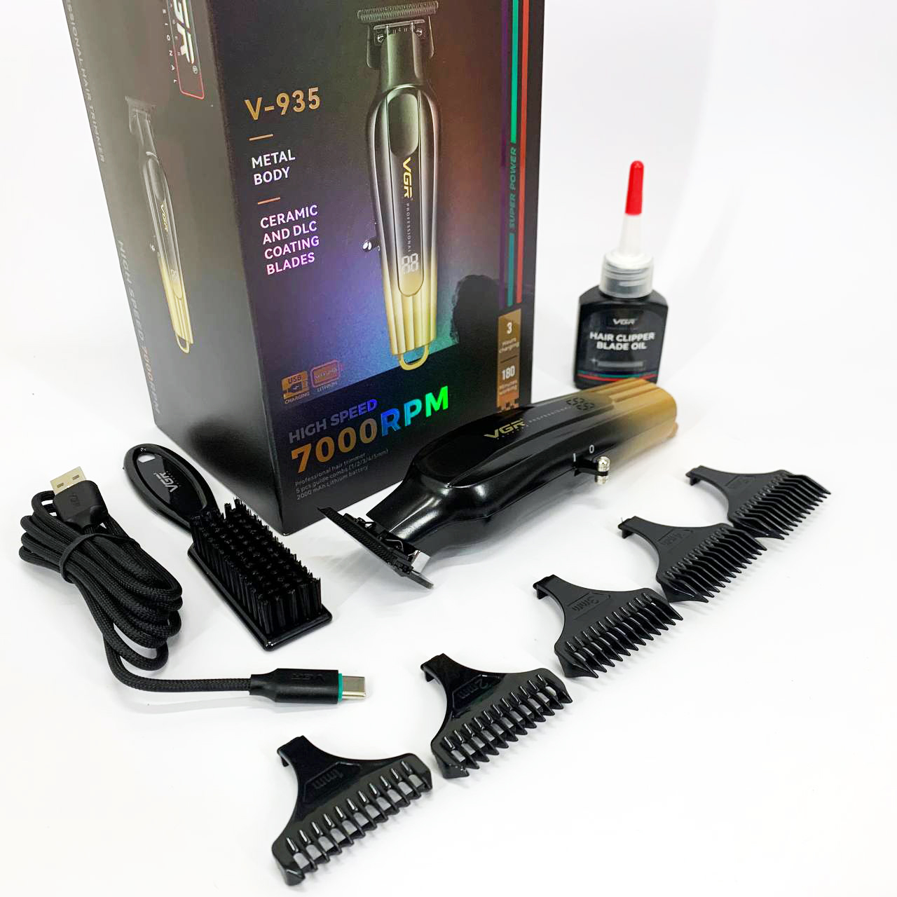 Тример VGR V-935 GOLD — DLC-лезо, 180 хв автономної роботи — изображение 5