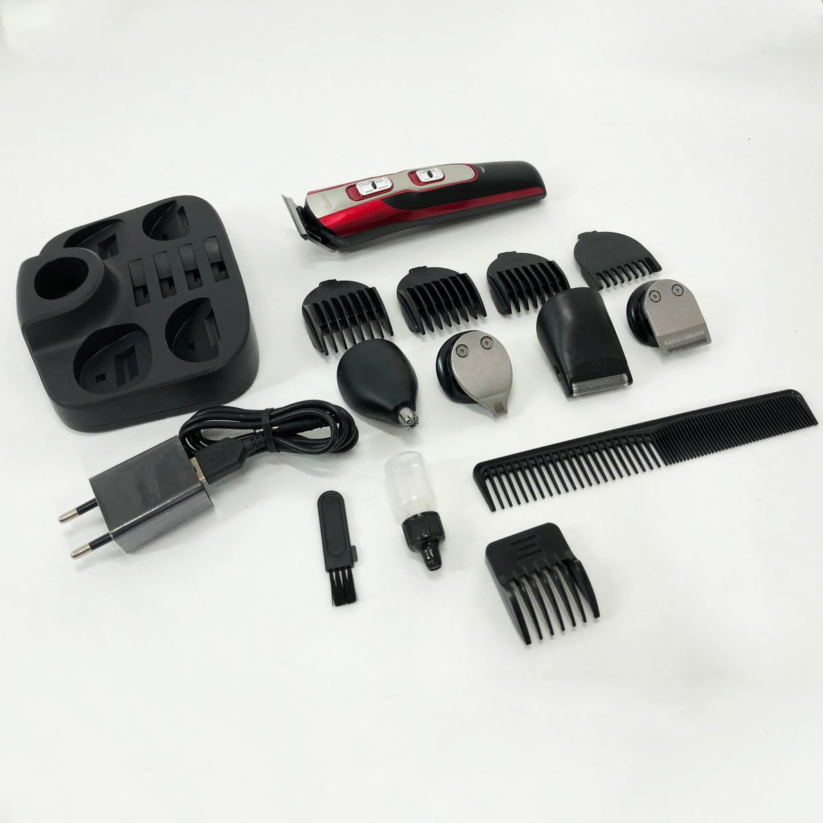 Машинка для стрижки GEMEI GM-592 10в1 — окантовочна, акумуляторна — изображение 11