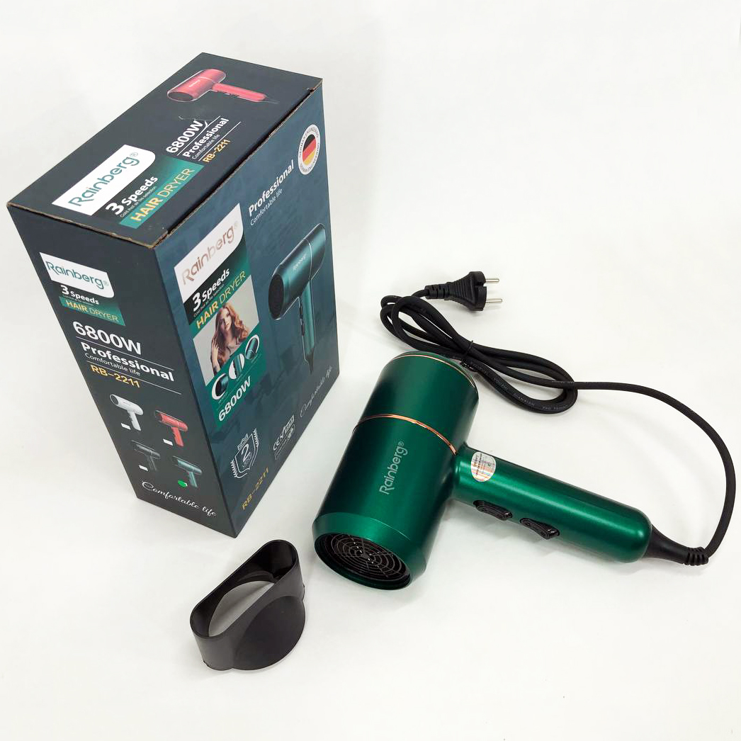Фен Rainberg RB-2211 — потужний фен для сушки й укладки з насадкою-концентратором — изображение 7