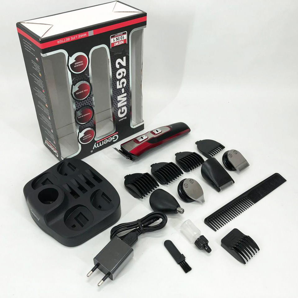 Машинка для стрижки GEMEI GM-592 10в1 — окантовочна, акумуляторна — изображение 6