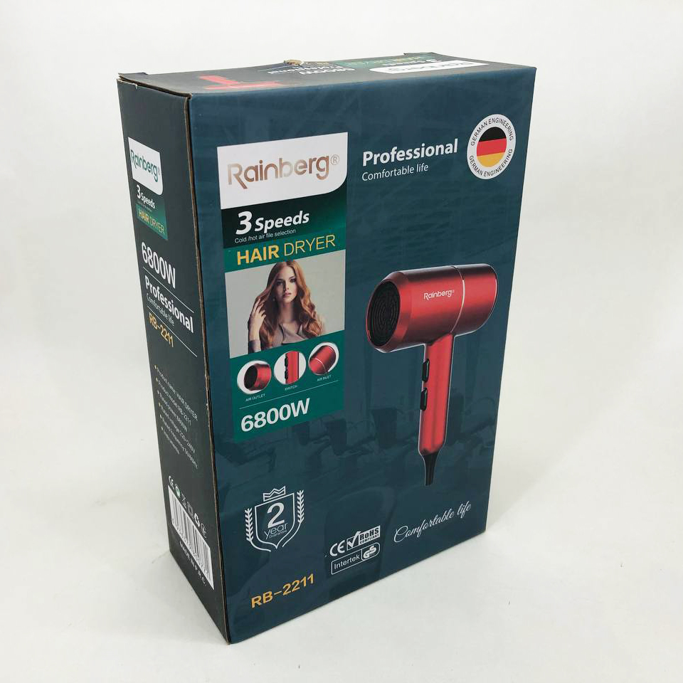 Фен Rainberg RB-2211 — потужний стайлер з насадкою-концентратором — изображение 5