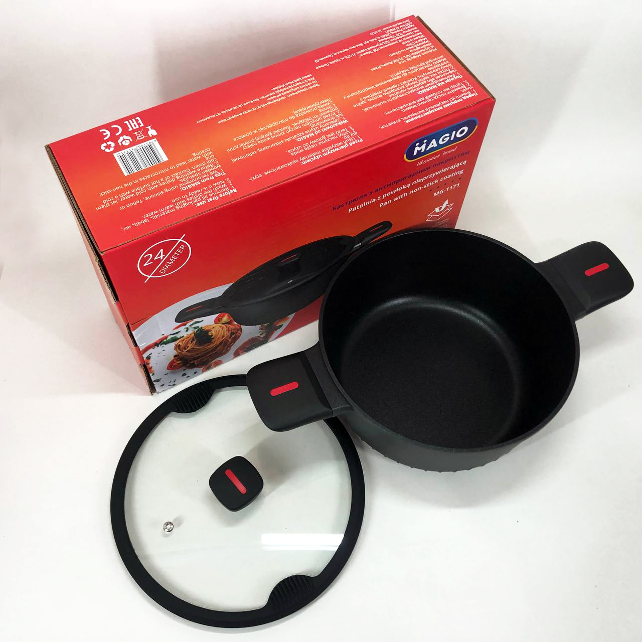Каструля Magio MG-1171 Лита антипригарна 5л 24 см — изображение 12