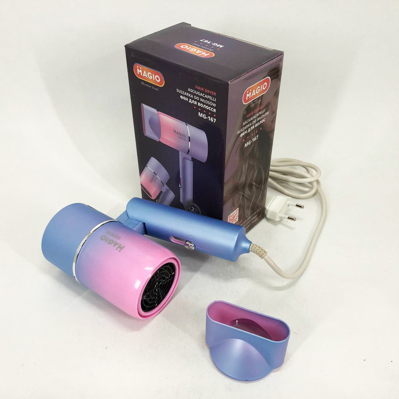 Фен MAGIO MG-167 — компактний складний фен для подорожей — изображение 4