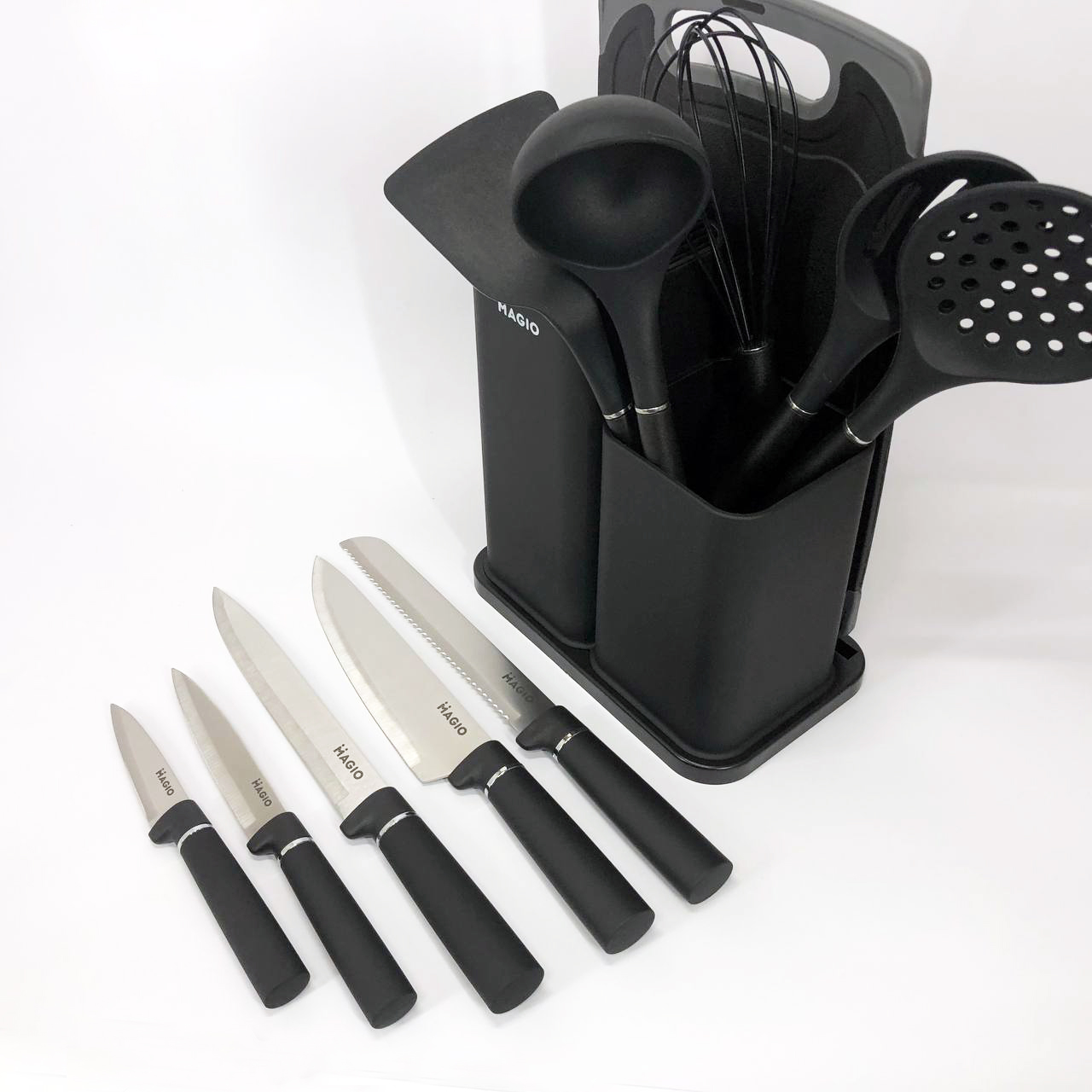 Набір силіконових кухонних речей Magio MG-1097B набір ножів лопаток 12 предметів — изображение 11