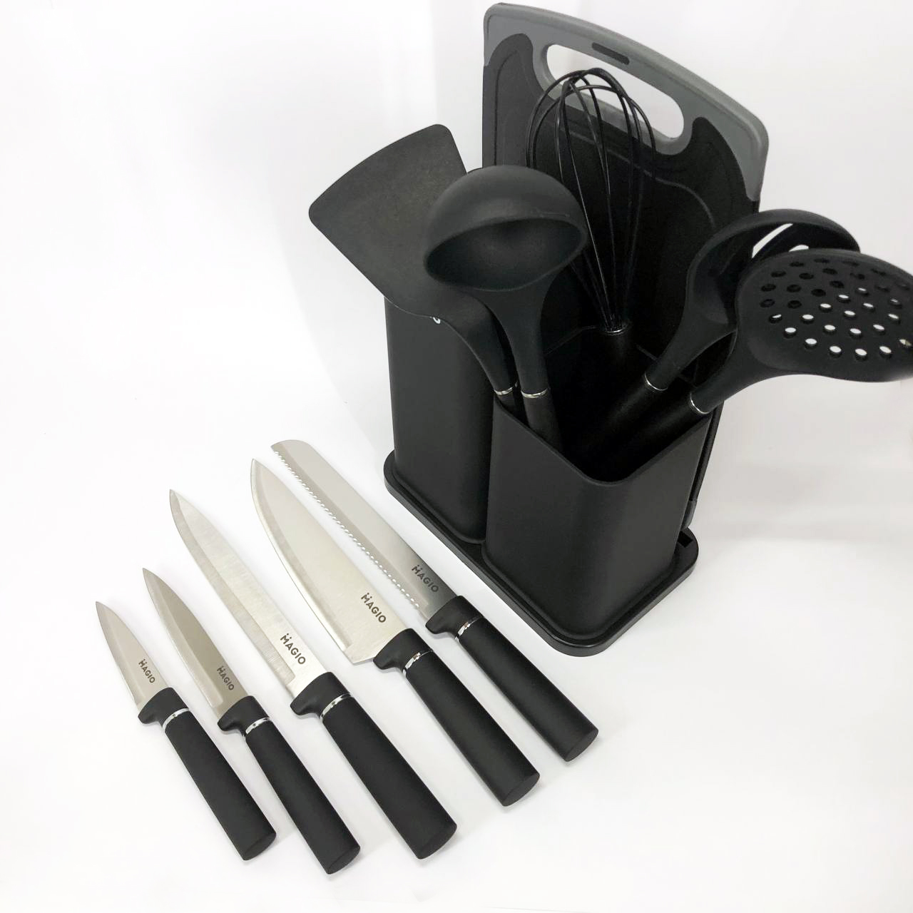 Набір силіконових кухонних речей Magio MG-1097B набір ножів лопаток 12 предметів — изображение 12