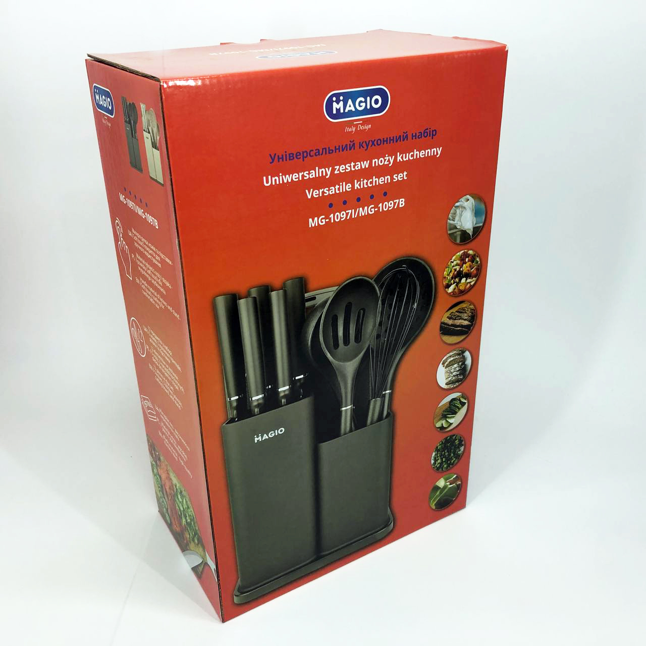 Набір силіконових кухонних речей Magio MG-1097B набір ножів лопаток 12 предметів — изображение 17