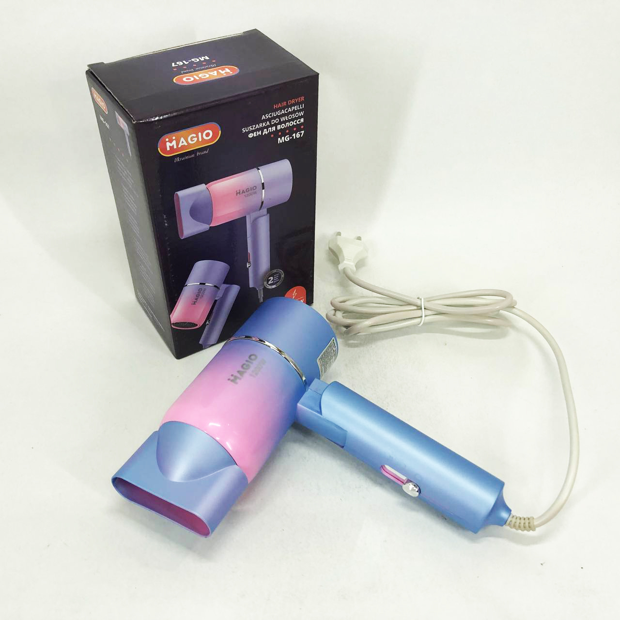 Фен MAGIO MG-167 — компактний складний фен для подорожей — изображение 9
