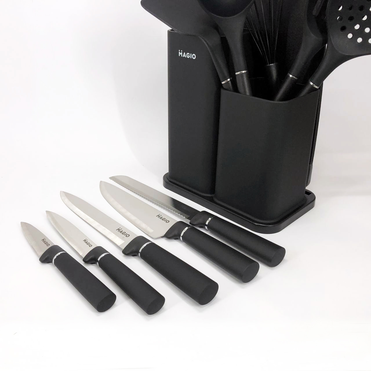 Набір силіконових кухонних речей Magio MG-1097B набір ножів лопаток 12 предметів — изображение 13