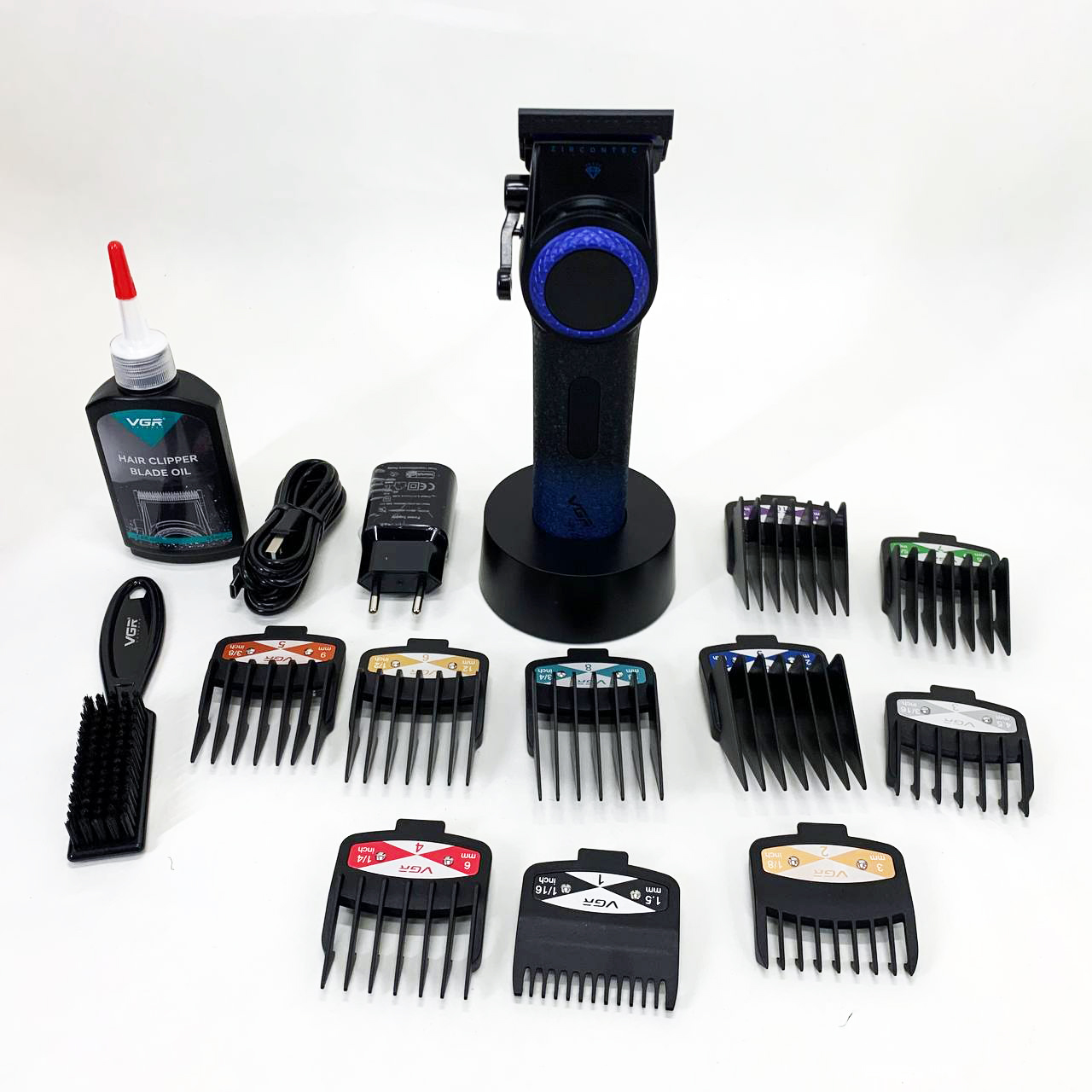 Машинка для стрижки VGR V-001 — до 9000 об/хв, LED-дисплей, 10 насадок — изображение 15